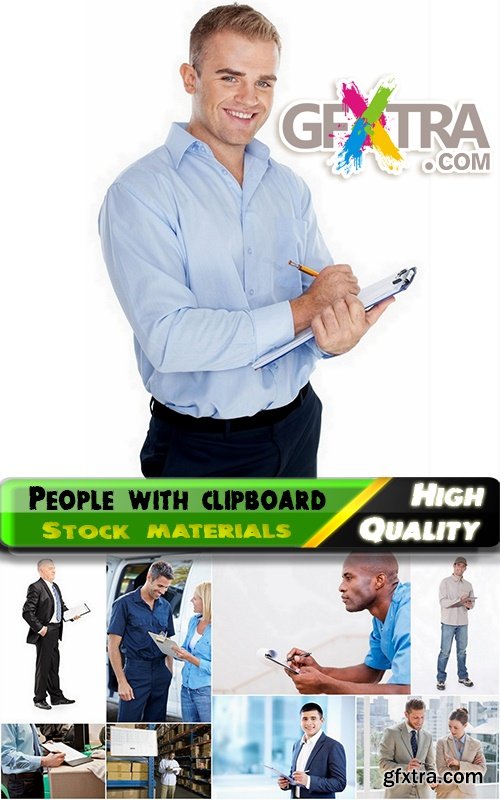 People of different profession and business man with clipboard - 25 HQ Jpg