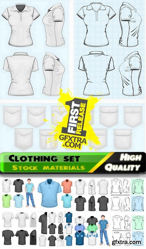 Set of mens and womens clothing in vector from stock - 25 Eps