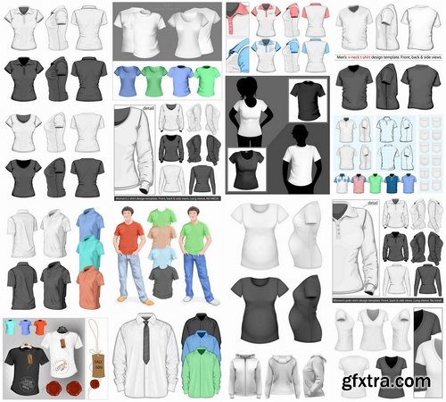 Set of mens and womens clothing in vector from stock - 25 Eps