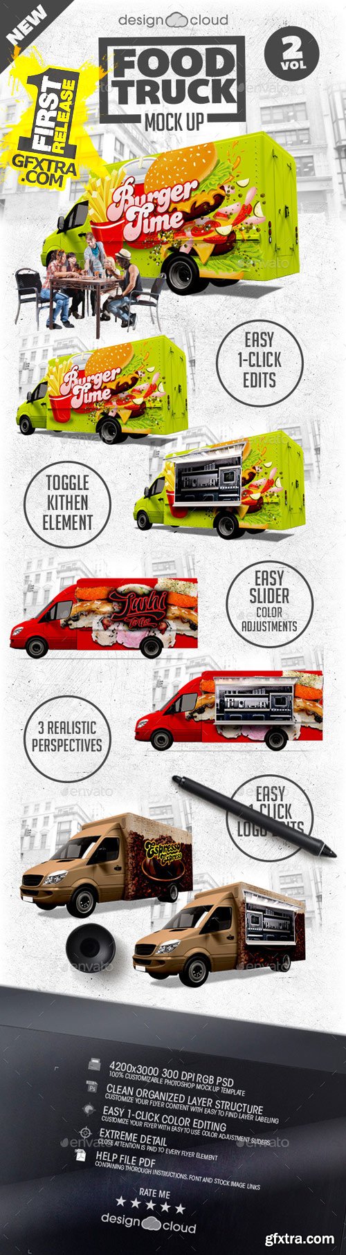 Graphicriver - Food Truck Mock Up Kit Vol. 2 9967534