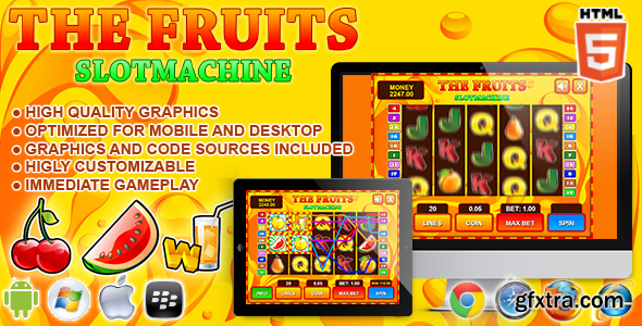 Slot Machine The Fruits Casino Html5 Game