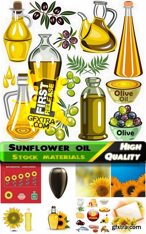 Sunflower oil and seeds of sunflowers - 25 Eps