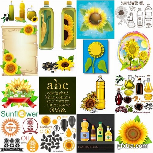 Sunflower oil and seeds of sunflowers - 25 Eps