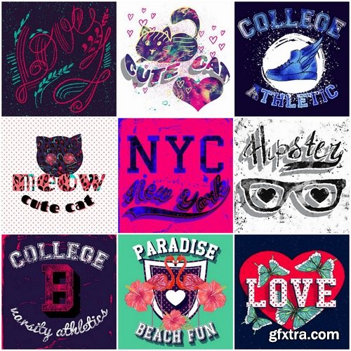 T-shirt prints design in vector from stock 38 25xEPS