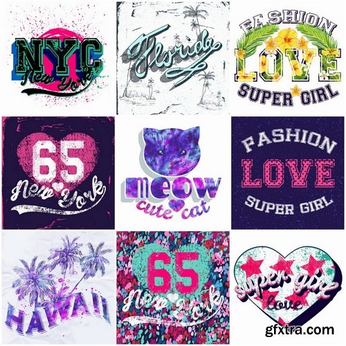 T-shirt prints design in vector from stock 38 25xEPS