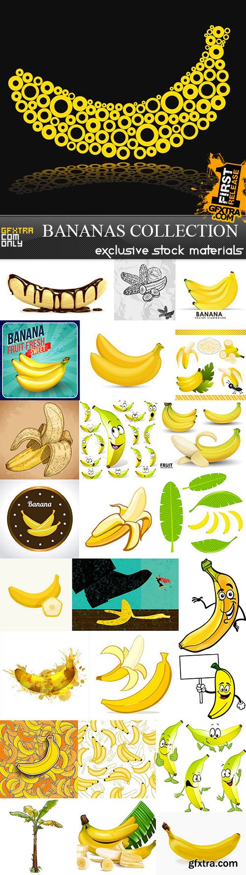 Bananas Collection - Vector Stock, 25xEPS