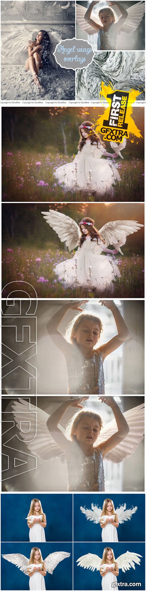 15 White Angel Wings Overlays PNG - CM 164327
