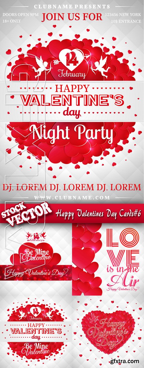 Stock Vector - Happy Valentines Day Cards#6