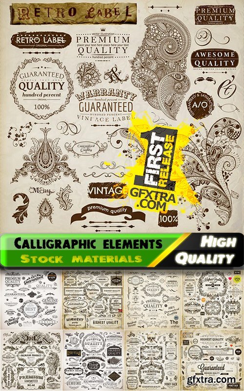 Vintage frames and calligraphic elements - 25 Eps