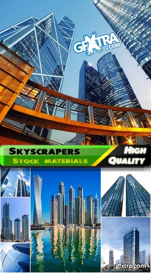 Skyscrapers of Dubai and New York and 3d render - 25 HQ Jpg