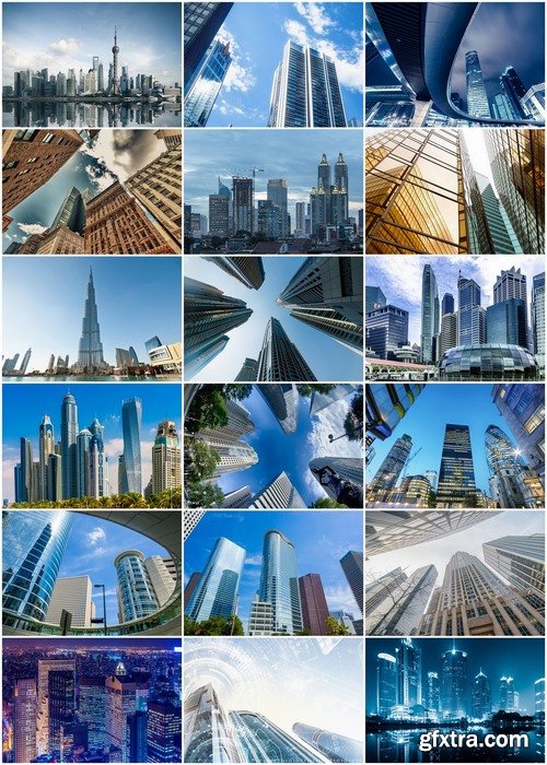 Skyscrapers of Dubai and New York and 3d render - 25 HQ Jpg