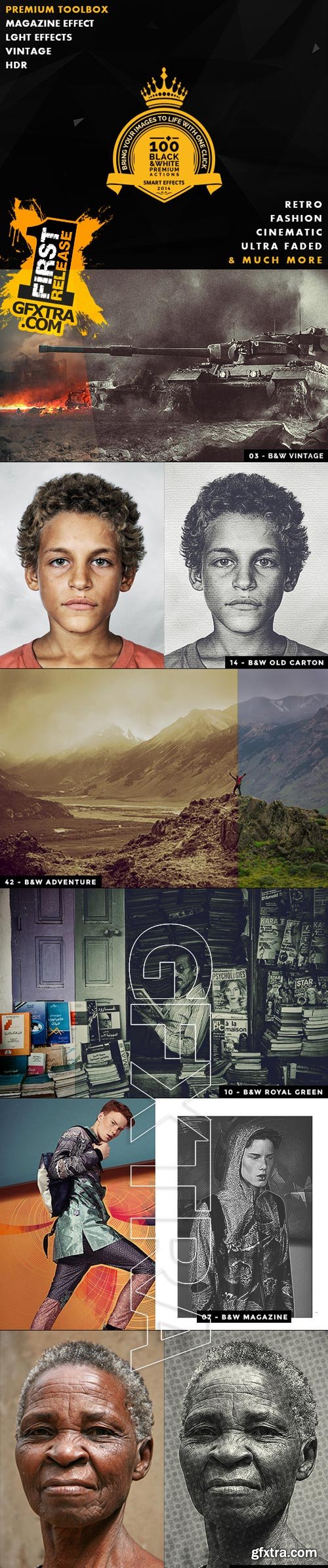 Graphicriver - 100 Black & White Premium Actions 9849980