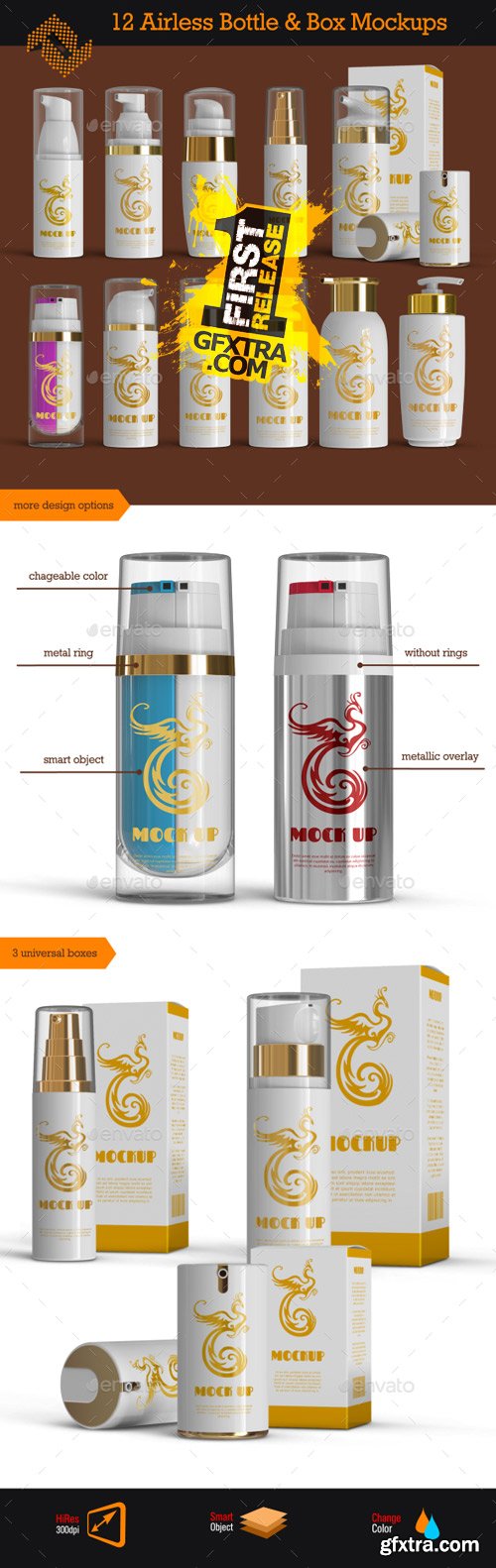 Graphicriver - 12 Airless Cosmetic Bottle & Box Mockups 9819433