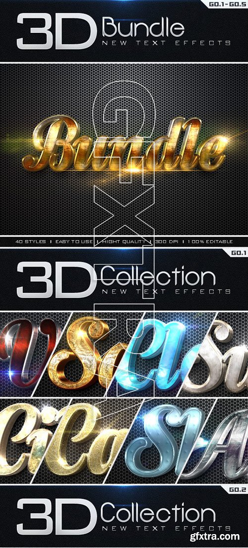 Graphicriver - New 3D Collection Text Effects Bundle 9792352