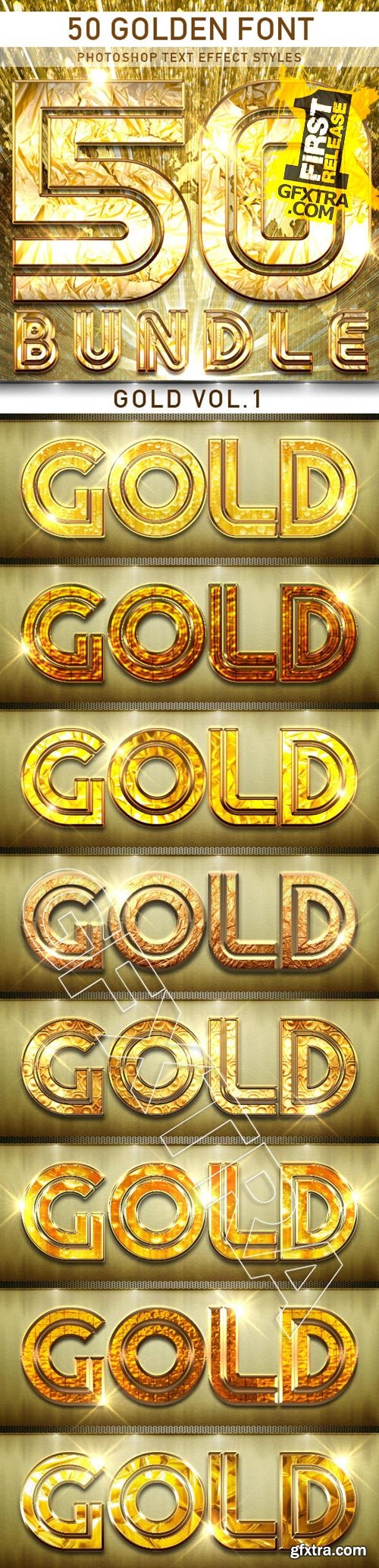 Graphicriver - 50 Golden Font_Bundle 9618872