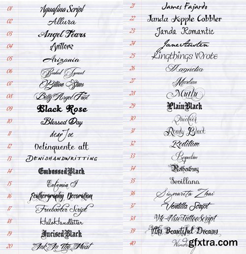 40 Calligraphy Fonts for Creative Writing
