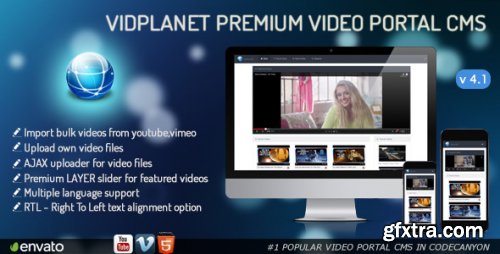 CodeCanyon - Vidplanet Premium Video Portal Cms v4.1