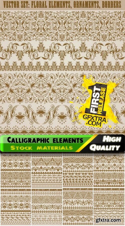 Calligraphic design elements for page decorations #20 - 25 Eps