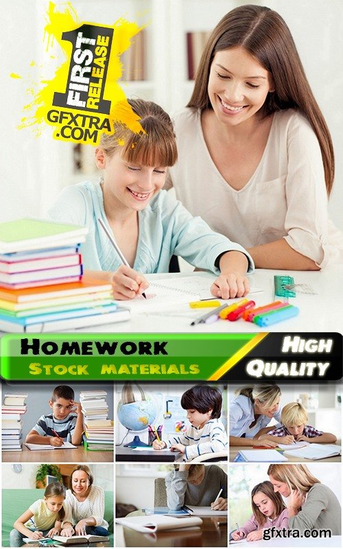 Pupils and students are learning and doing homework - 25 HQ Jpg