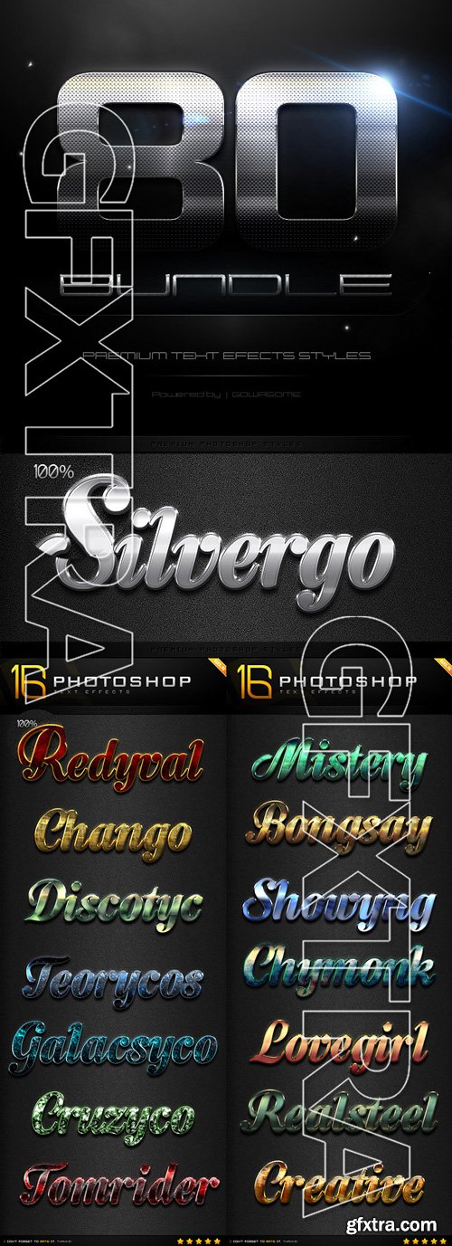 Graphicriver - 80 Photoshop Text Effects Bundle 10088554