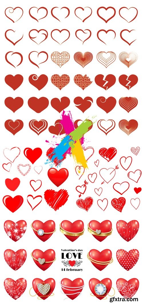 Red Hearts Vector