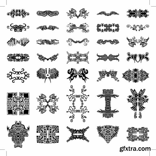 Set of different tattoos in vector from stock - 25 Eps