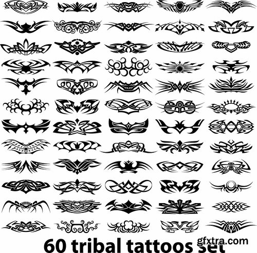 Set of different tattoos in vector from stock - 25 Eps