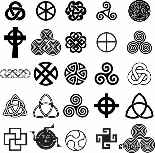 Set of different tattoos in vector from stock - 25 Eps