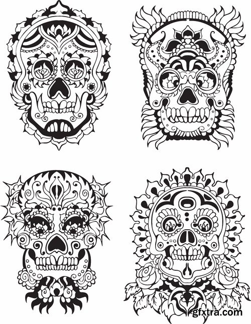 Set of different tattoos in vector from stock - 25 Eps