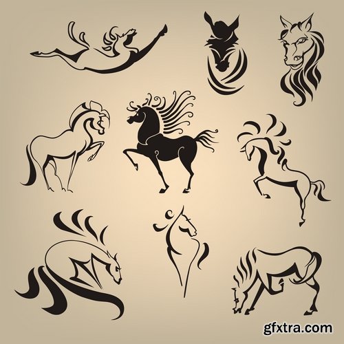 Set of different tattoos in vector from stock - 25 Eps