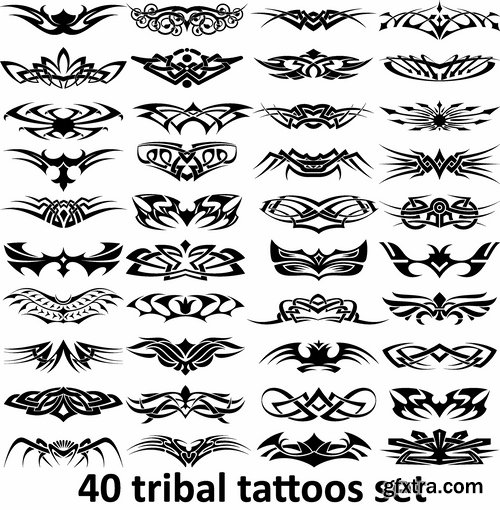 Set of different tattoos in vector from stock - 25 Eps