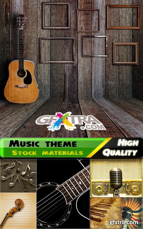 Musical Instruments and backgrounds with the theme music - 25 HQ Jpg