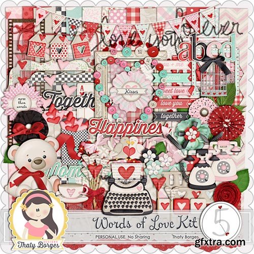 Scrap - Words of Love PNG and JPG