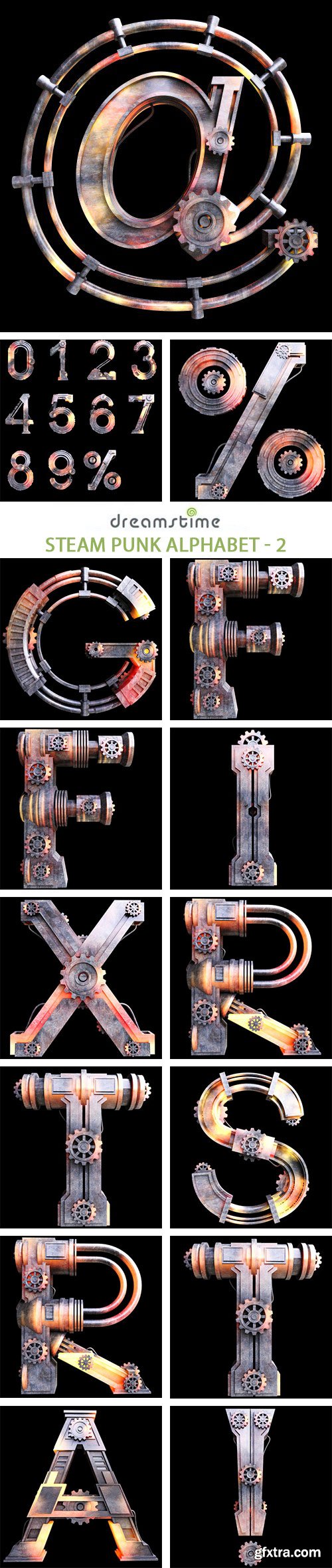Steam Punk Alphabet - 2 - 32xJPG