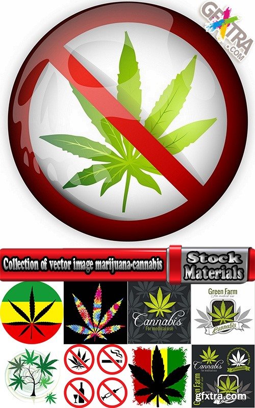 Collection of vector image marijuana-cannabis 25 Eps