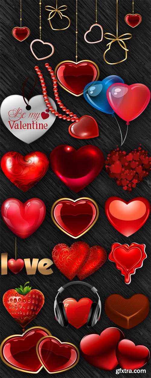 Romantic hearts on a transparent background Romantic hearts on a transparent background