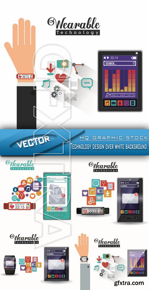 Stock Vector - Technology design over white background