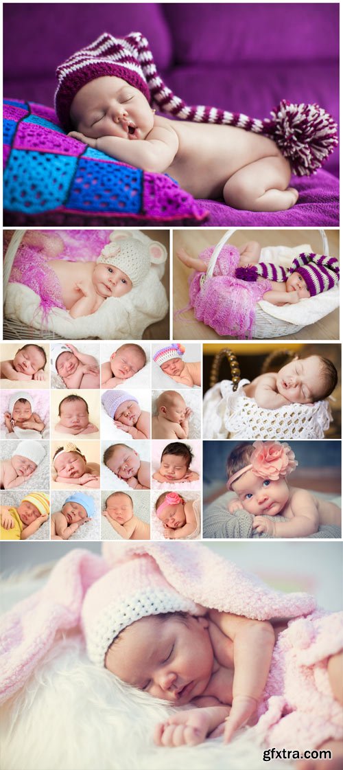 Little kids, sleeping baby - stock photos Little kids, sleeping baby - stock photos