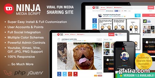 Codecanyon - Ninja Media Script v.1.1.8 - Viral Fun Media Sharing Site