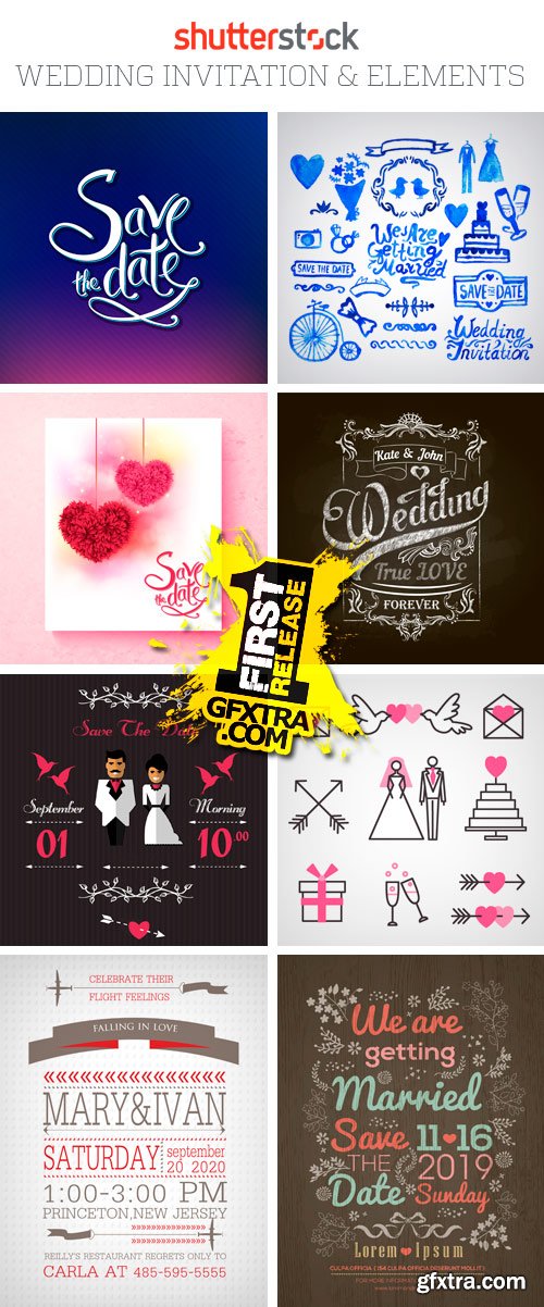Amazing SS - Wedding Invitation & Elements, 25xEPS