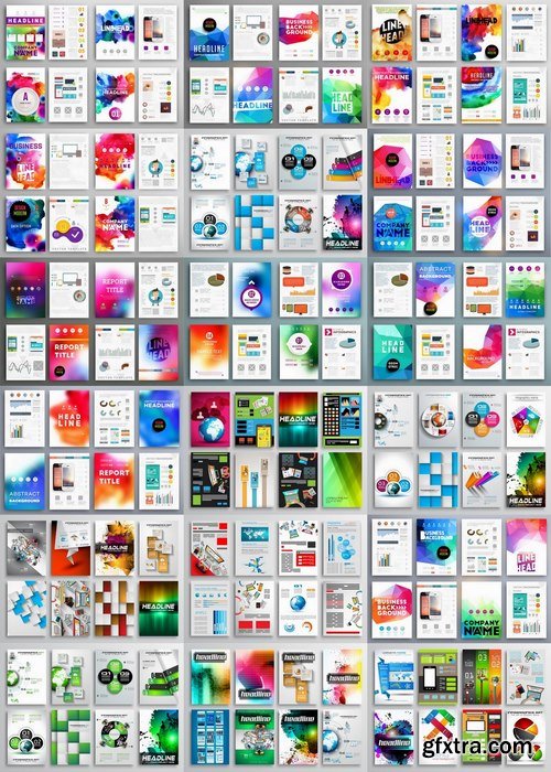 Flyers template design collection 50 25xEPS