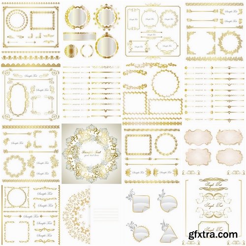 Calligraphic design elements for page decorations #23 - 25 Eps