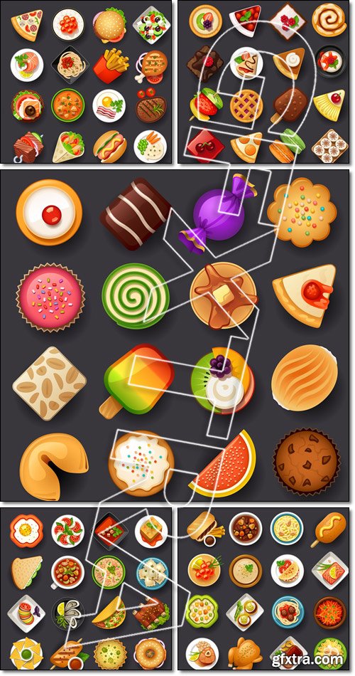Dishes icon set - Vector