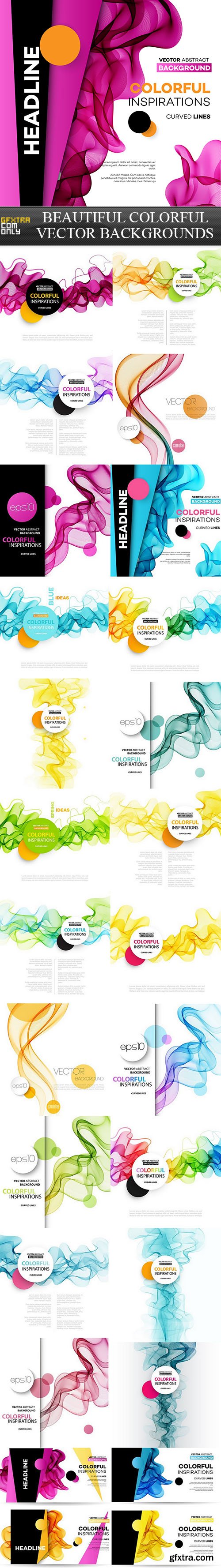 Beautiful Colorful Vector Backgrounds, 25xEPS