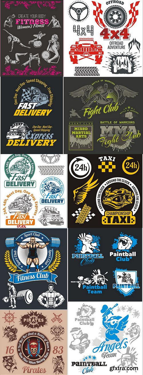 T-shirts & Design Elements, 25xEPS