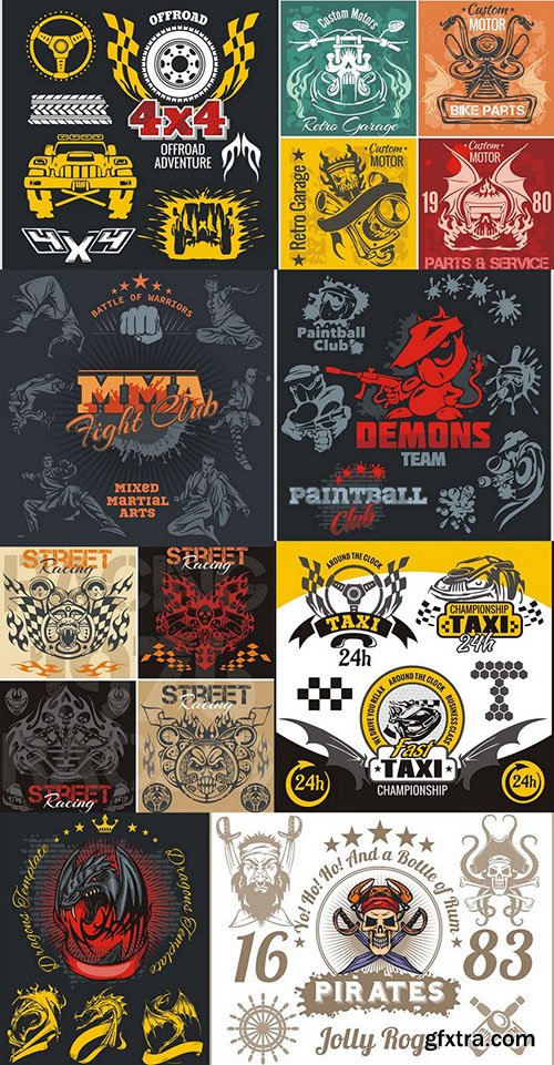 T-shirts & Design Elements, 25xEPS