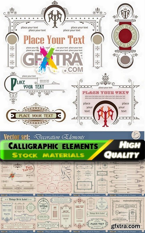 Calligraphic design elements for page decorations #24 - 25 Eps