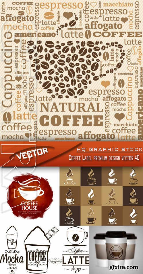 Stock Vector - Coffee Label premium design vector 40