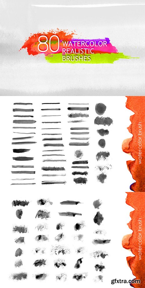 CM - 80 realistic watercolor brushes 174888 CM - 80 realistic watercolor brushes 174888