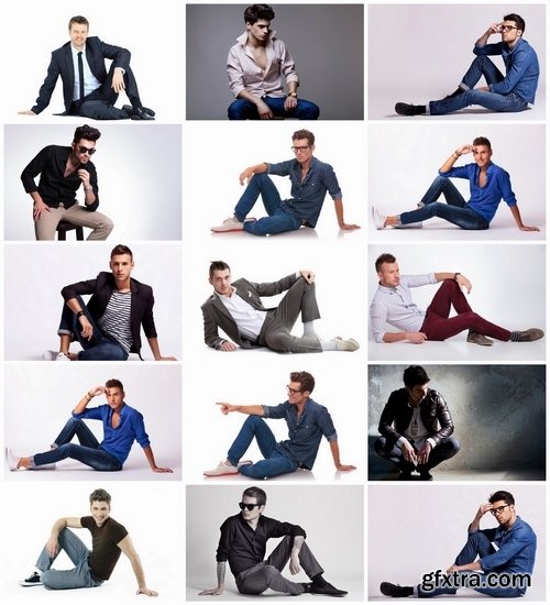 Male model in a sitting position - 25 HQ Jpg
